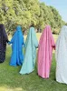 Vêtements ethniques Jilbabs pour femmes une pièce robe de prière imprimée musulmane Abaya avec voile intégré produits islamiques Ramadan tenues modestes