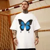 Męskie koszule T Blue Butterfly Kreatywność druki Męskie T-shirty osobowość All-Math Trend Odzież Vintage Street Tops Man Botton Short