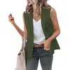 Deux pièces robe femmes Western Trench Coat gilet blazers décontractés ouvert avant sans manches travail bureau vestes poitrine WomenTwo