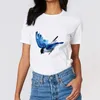 Kvinnors T-skjortor Oljemålning Bird Women's T-shirts Artsy Fashion Style 2023 Pinterest Clothes Y2K Eesthetic Brazilian Writer Casual