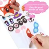 Autocollants de jouets pour enfants 36sheets enfants Diy Puzzle Sticker Games 12 Animaux Face drôle