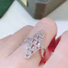 خمر عتيقة AAAAA Zircon Finger Finger Ring Silver Color Party Band Rings for Women Bridal Nightclub Jewelry