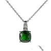 مجوهرات أخرى مجموعات Luckyshine New Hook Arrings Rings Pendants Square Square Green Quartz Gems Sier Netclace USA Australia Holiday Party Dheri