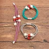 Braccialetti a maglie Coppia Boho per donna Accessori punk fatti a mano Gioielli di design di lusso Bracciale con perline in gomma Bracciale con perle