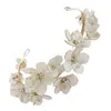 Headpieces Bridal Gold Headband Adult Crown Plating Flower Party Prop Metal For Women Hairstyle Making Tool