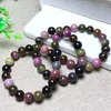 Strand JoursNeige Natural Tourmaline Stone Bracelet 11mm Multi Color Beads Tibetan Buddhist For Men Women Jewelry