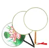 24cm DIY Blank White Silk Hand fãs estudantes crianças mãos pintando programas de belas artes do palácio chinês Round Fan Dh86