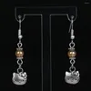 Dangle Earrings Mixed Crystal Bead Beautiful Kitty Charms Drop For Women Accessories Gifts DIY Jewelry S127