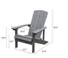 안뜰 엉덩이 플라스틱 Adirondack 의자 라운지 잔디밭 발코니를위한 날씨 저항성 가구-회색 TB-EU006GY (2- 팩)