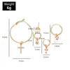 Boucles d'oreilles pendantes pour femmes, tendance inhabituelle, pendentifs dorés, soleil, lune, croix, accessoires, 2023