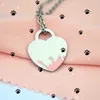 Heart Pendant Necklace Female Stainless Steel Couple Big Blue Pink Green Red Jewelry on the Neck Gift for Girlfriend Accessories Wholesale AMXE