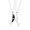 Pendentif Colliers 20CF 2Pcs Couple Magnétique Collier Amoureux Baleine Câlin Longue Distance