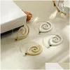 후프 Huggie Bohemian Vintage Hoop Earrings Spiral Circles Earring for Women Fashion Jewelry 드롭 배달 보석 귀걸이 DHIPR