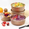 Dijkartikelen Sets Grade wegwerpbaar Kraft Paper Salad Packing Box Takeout Breakfast Fast Tray met deksel Take-away