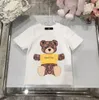 Baby Designer Kid T-shirts Summer Girls Boys Fashion Tees Children Kids Casual Tops Trendy Bear Printed T Shirts White Color