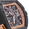 Richardmill Watch Swiss Mechanical Watches Richar Mille Carbon Fiber TPT Rose Gold Asian Edition RM004V3 Limited Mens