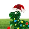 Jul dinosaurie dingle örhänge för kvinnor ny grön glitter akryl smycken mode tillbehör222v4223529