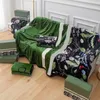 Designer marca cobertor g carta flor design clássico quente carro banho cobertores com caixa macio inverno velo xale jogar casa cobertores verdes