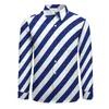 Casual shirts voor heren marineblauw wit nautisch shirt man diagonale strepen Spring Street Style Custom Blouses Nieuwheid Otensed kleding