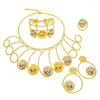 Halsband örhängen set lyxsmycken guldpläterad hösten 2023 mode brasiliansk stil kvinna party ring armband tillbehör