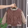 Boys' Cotton Coat Children's Clothing 2024 New Fashion Spell Color Winter Warm Thickened Children's Cotton Clothes Boys' Coat