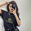 Womens Designer T Shirt Tracksuit High Edition Summer Family Valentine's Day Exclusive Cupid Gold Embrodery Hylsa T-shirt