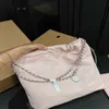 Totes Classic 22bag Bolsa de basura Piel de oveja Cuero Crossbody Capacidad Bolsas Mujeres Diseñador Bolsos de hombro Moda grande Cadena de oro / plata Verano Cruz Cuerpo