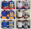 Vintage 1993 Hockey''nHl''Jerseys 99 Wayne Gretzky Jersey C Patch Vintage Cousu Chemises 100e Coupe Stanley Patch Campbell Orange M-XXXL