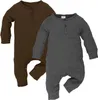 Kläder sätter Vicvik Baby Boy Girl Solid Color One Piece Romper