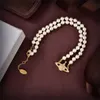 Designer Pendant Neckor for Women Luxury Vivian Pearl Chokers Chain Pendants Retro smycken Fashion Accessories Westwood 234