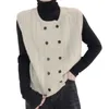 Gilets pour femmes Lady Printemps Pull Confortable Tricoté Gilet À Double Boutonnage Doux Chaud Élégant Haut Sans Manches Avec Motif De Fleurs Torsadées Femmes