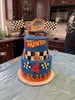 Party Supplies Wheels Fire Car Cake Topper Race Grattis på födelsedagen för pojkar gåvor baby shower gynnar borddekorationer