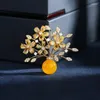 Spille Spilla in stile cinese all'ingrosso imitazione agata rame micro intarsiato zirconi cubici vaso pin accessori regalo