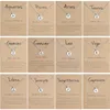 Gold Silver Twelve Constellations Necklaces for Women Zodiac Sign Charm Pendent Necklace Aries Leo Birthday Jewelry Gifts Wholesale