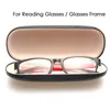 Hot Leather Hard Frame Waterproof Eyeglass Case Cover Portable Reading Glasses Box for Men Solid Spectacle Cases