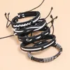 Bangle عتيقة مصنوعة يدويًا أسود متعدد الطبقات سوار من الرجال أزياء أزياء حبل الحبل أساور أساور ذكور هدية