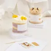 Emballage cadeau 50 pièces boîte à gâteau carrée transparente Mousse Dessert emballage avec cuillère porte-conteneur de pâtisserie de fête de mariage