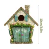 Nieuwe miniatuur Fairy Gnome Door Figurines Elf Home Houten Fairy Garden Raam Deur Art Tree Beeldhouwbeelden Ornament Outdoor Decor