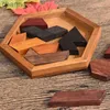 Puzzles Hexagonal En Bois IQ Jeu Jouets Éducatifs Pour Enfants Enfants Adultes Tangram Conseil Casse-tête Montessori Cadeaux