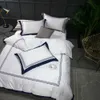 Set di biancheria da letto in cotone egiziano 100% di lusso bianco per hotel a 5 stelle Completo copripiumino matrimoniale king size Copripiumino / set di lenzuola piatte 4 / 6 pezzi C0223g9zi