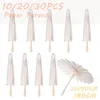 Umbrellas 102030PCS Paper Parasol 6080cm Chinese White Umbrella Pography Props for Baby Shower Party Wedding Rustic 231123