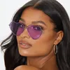 Lunettes de soleil Vintage en forme de coeur rose, monture en métal, verres océan clairs, marque de styliste pour femmes, lunettes d'extérieur UV400