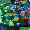 Guirnaldas de flores decorativas Fiesta Intermitente Cintas para el cabello LED Cuerdas Resplandor Corona de flores Diademas Luz Rave Guirnalda de cabello floral Guirnaldas de flores luminosas