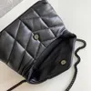 Loulou Puffer Mini Genuine Crossbody Bag Black Super Super 23cm Three Gold Silver Hardware Designer Lady Pounds271W