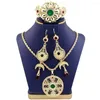 Necklace Earrings Set Sunspicems Nigerian Bride For Women Earring Bracelet Gold Color Round Crystal Morocco Wedding Jewelery