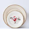 Borden kerstdessert Pudding Derees Cartoon print eenvoudige inkt kleur underglaze geschilderd keramische plaat schattig creatief huishouden