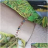 Braccialetti con ciondoli Bracciale con ciondoli malocchio Adujutable Perline di vetro blu turco Braccialetti con perline per donne e uomini Catena placcata oro 18 carati J Dhjxs