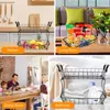 Plates 2 Tier Fruit Basket With Wooden Handle Detachable Rack Countertop Multifunctional Bowl Storage Reusable