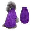 Dog Apparel Pet supplies dog clothing solid color twisted high collar pet sweater autumn and winter