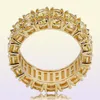 Hip -Hop -Ringe Juweliermodische Männer Qualität Bling Zirkon Cluster Ringe 18K Gold plattiert gelb CZ Ring für Männer Frauen 31585186086535
